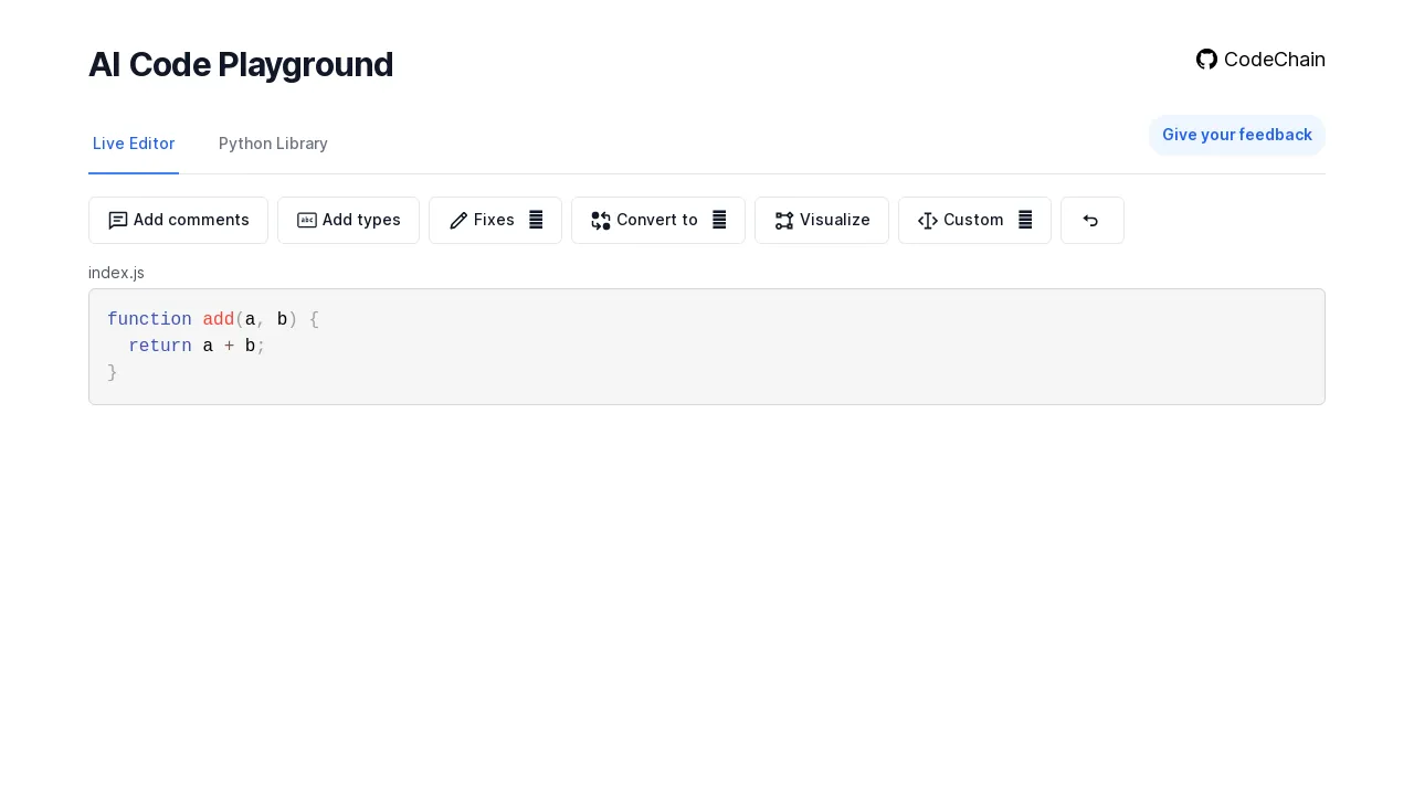 Ai code playground bestofai